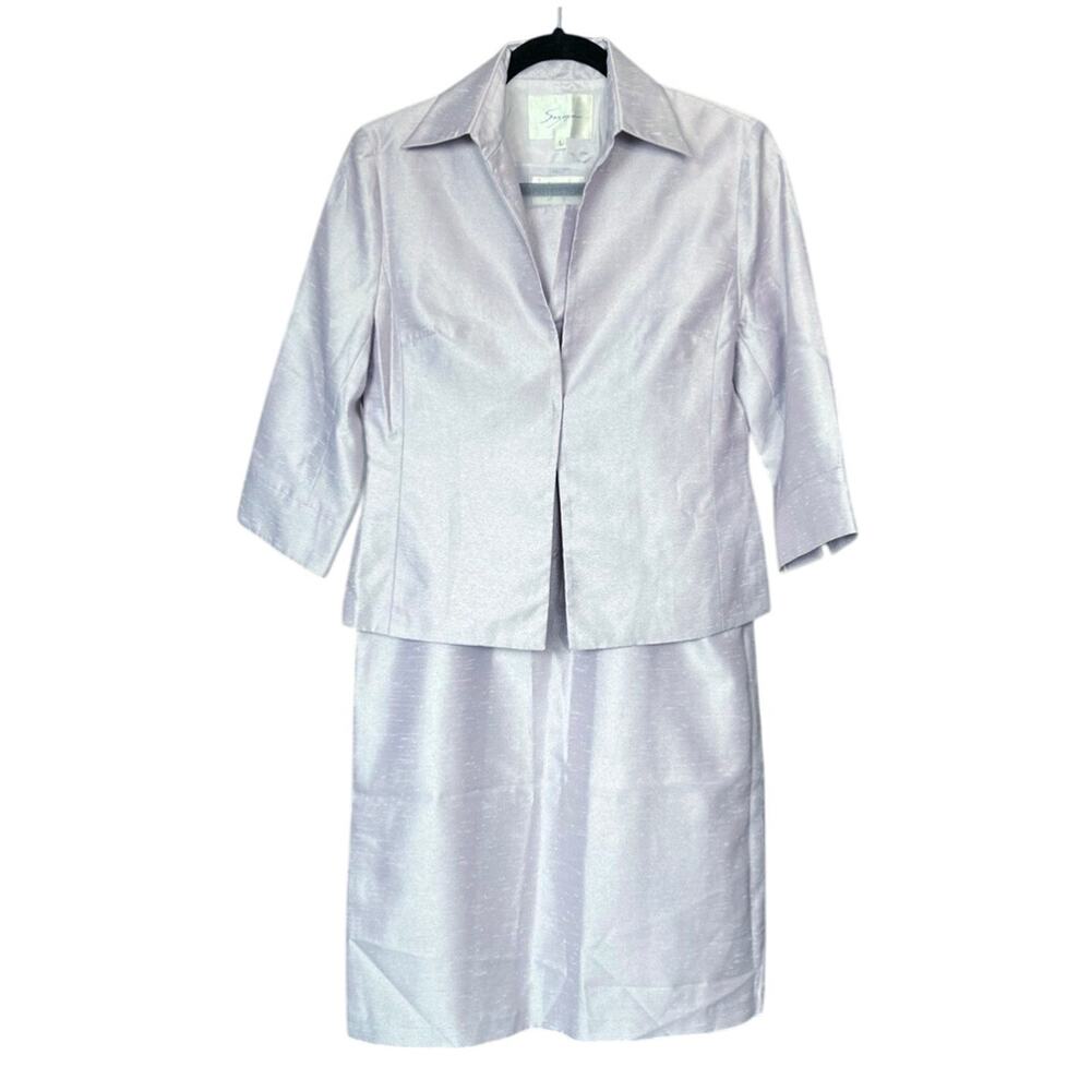 Suzuya Lilac 2-Piece Shantung Dress & Jacket Set Formal Occasion Spring Summer S